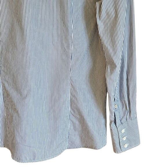 J. Crew Kathryn Classic Stripes Slim Fit Button Down Blue White Women's Medium - Picture 6 of 6